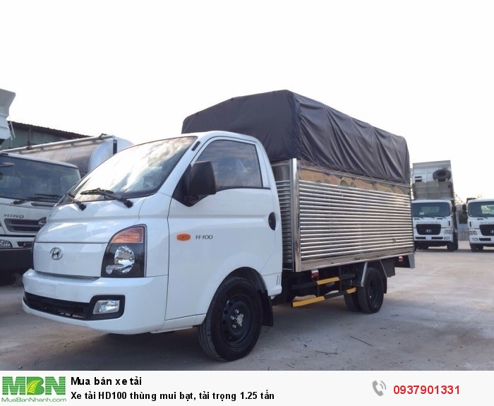 Xe tải HD100 thùng mui bạt, tải trọng 1.25 tấn