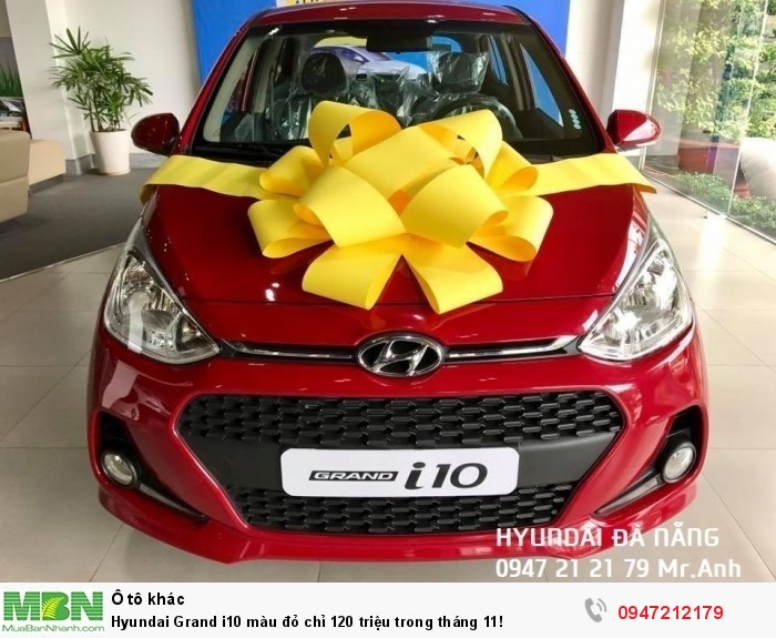 Hyundai Grand i10 màu đỏ chỉ 120 triệu trong tháng 11!