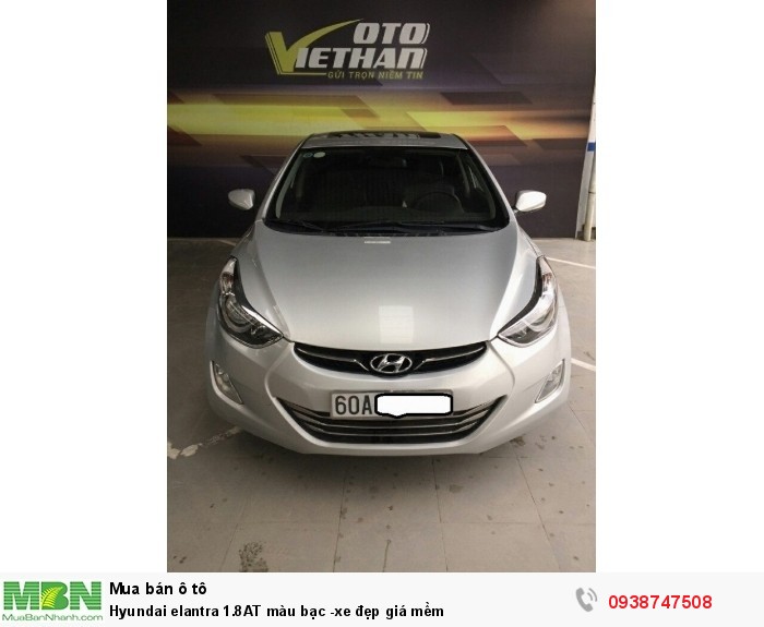 Hyundai Elantra 1.8AT màu bạc -xe đẹp giá mềm