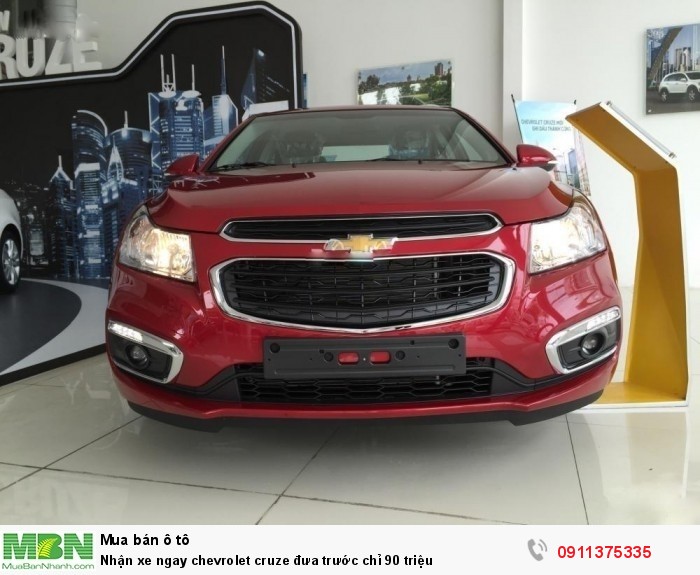 Nhận xe ngay chevrolet cruze đưa trước chỉ 90 triệu