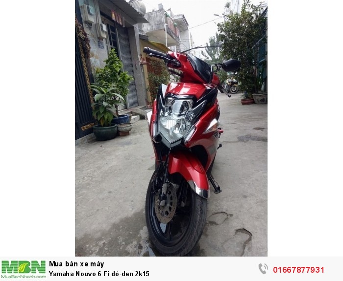 Yamaha Nouvo 6 Fi đỏ-đen 2k15