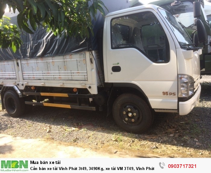 Cần bán xe tải Vĩnh Phát 3t49, 3490Kg, xe tải VM 3T49, Vĩnh Phát 3T5