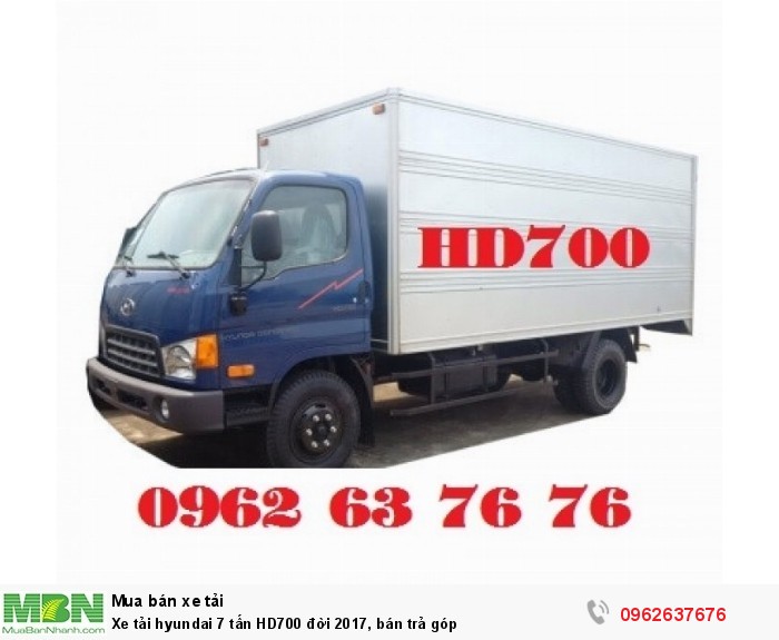 Xe tải hyundai 7 tấn HD700 đời 2017, bán trả góp