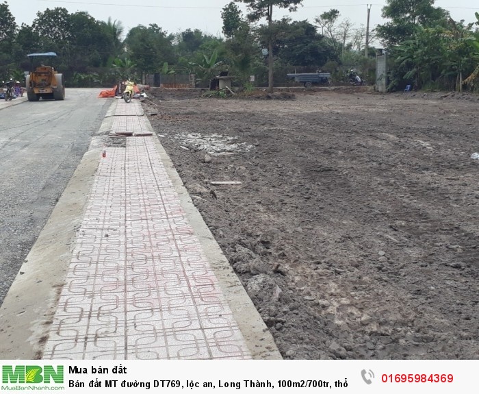 Bán đất MT đường DT769, lộc an, Long Thành, 100m2/700tr, thổ cư 100%