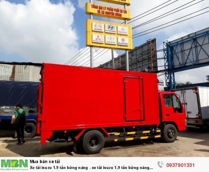 Xe tải isuzu 1.9 tấn bửng nâng - xe tải isuzu 1.9 tấn bửng nâng thùng kín.
