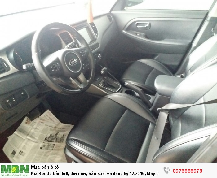 Kia Rondo bản full, đời mới, Sản xuất và đăng ký 12/2016, Máy Dầu , số tư động, màu Nâu