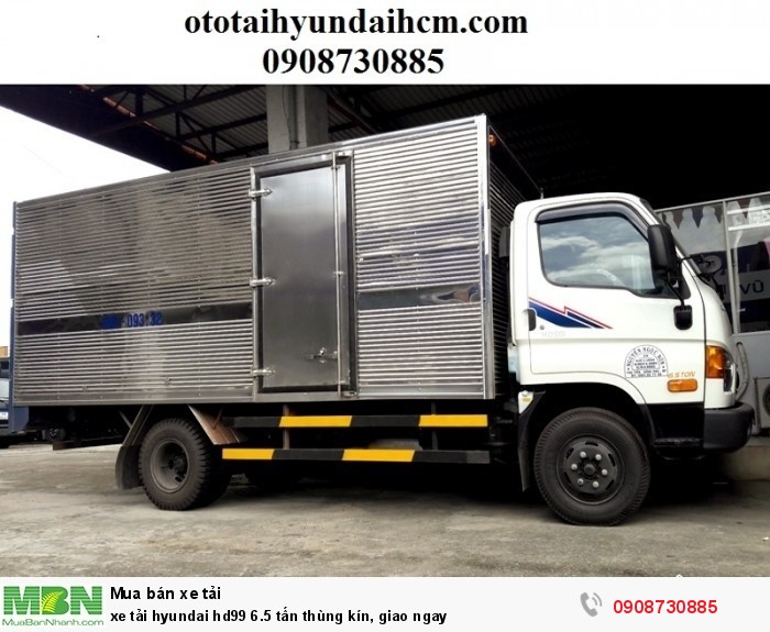 xe tải hyundai hd99 6.5 tấn thùng kín, giao ngay