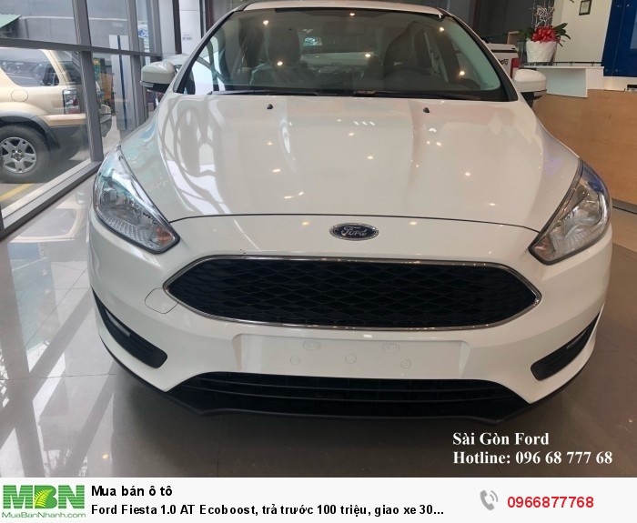 Ford Fiesta 1.0 AT Ecoboost, trả trước 100 triệu, giao xe 30 ngày.