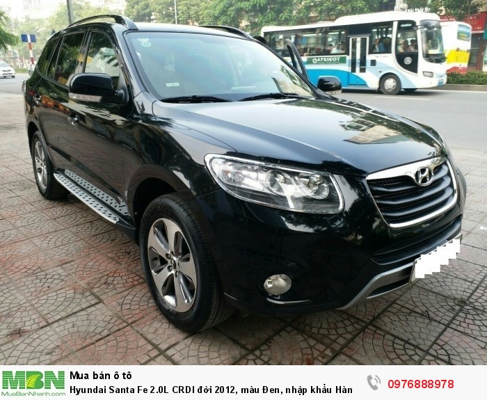 Hyundai Santa Fe 2.0L CRDI đời 2012, màu Đen, nhập khẩu Hàn Quốc