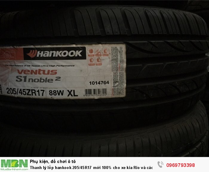 Thanh lý lốp hankook 205/45R17 mới 100% cho xe kia Rio và các xe cùng cỡ lốp