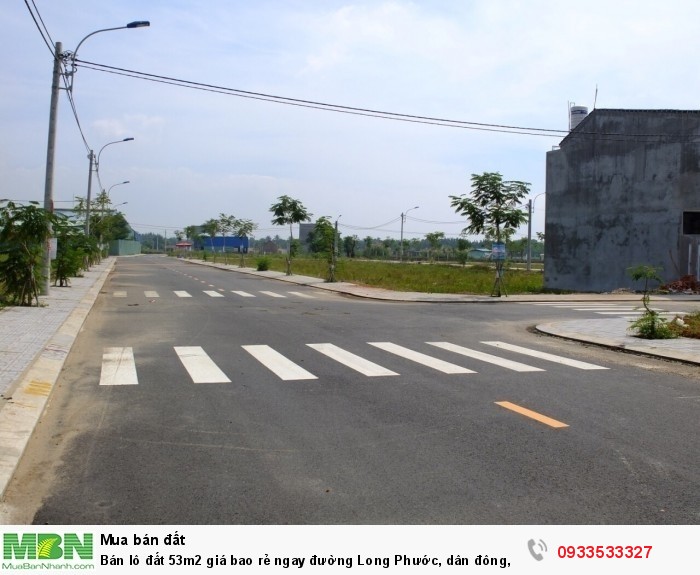 Bán lô đất 53m2 giá bao rẻ ngay đường Long Phước, dân đông, thổ cư, sổ riêng