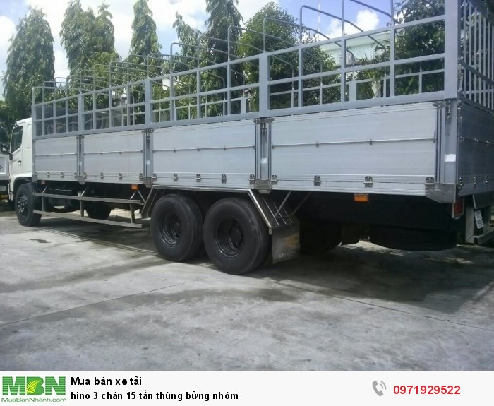 hino 3 chân 15 tấn thùng bửng nhôm