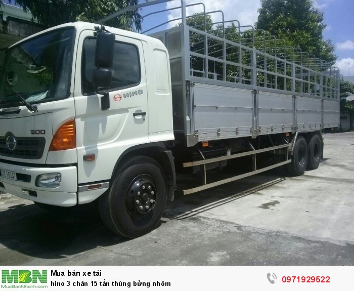 hino 3 chân 15 tấn thùng bửng nhôm