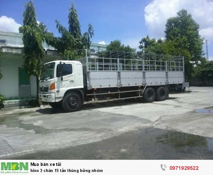 hino 3 chân 15 tấn thùng bửng nhôm