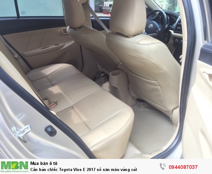 Cần bán chiếc Toyota Vios E 2017 số sàn màu vàng cát