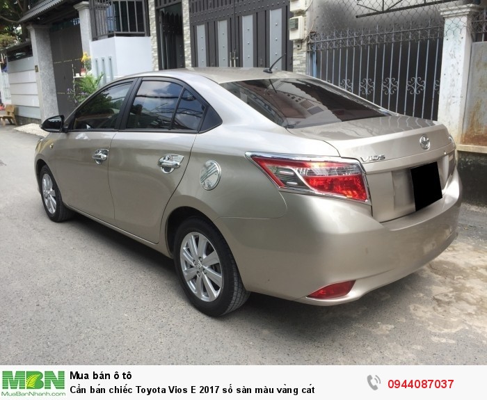 Cần bán chiếc Toyota Vios E 2017 số sàn màu vàng cát