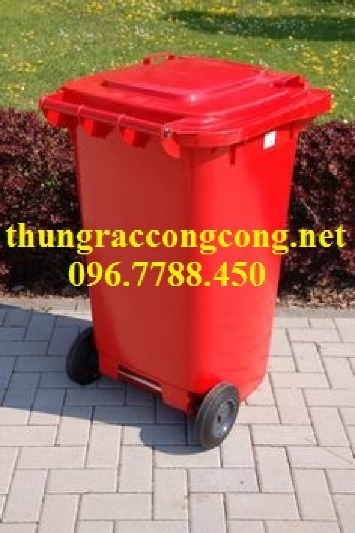 Bán thùng rác nhựa 120 lít xanh lá giá rẻ toàn quốc2