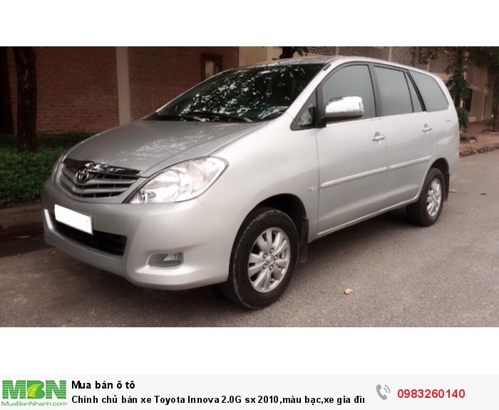 Chính chủ bán xe Toyota Innova 2.0G sx 2010,màu bạc,xe gia đình