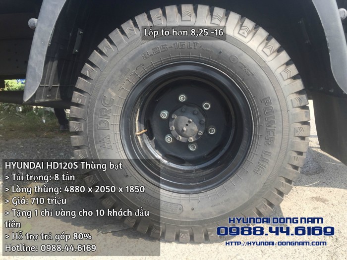 Xe tải Hyundai HD120S nâng tải 8 tấn Đô Thành