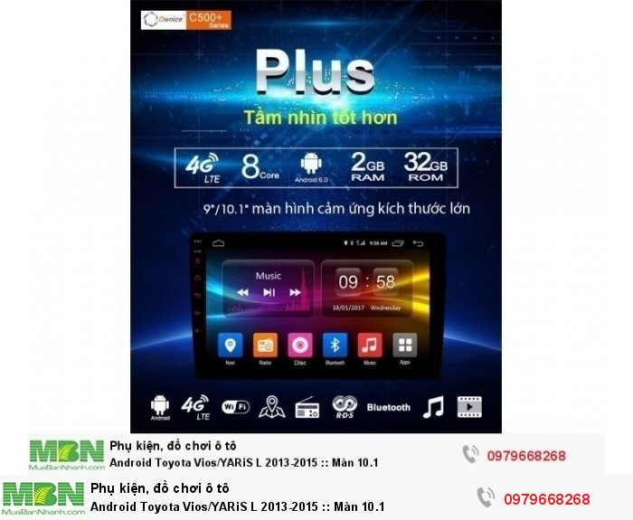 Android Toyota Vios/YARiS L 2013-2015 :: Màn 10.1