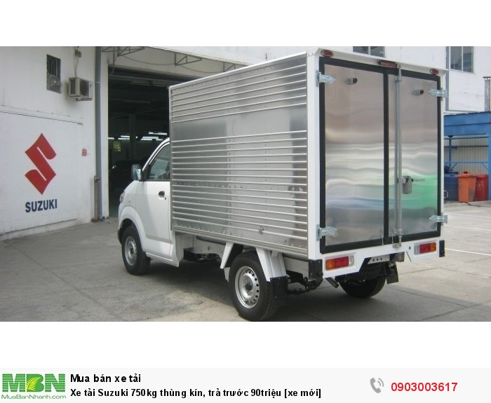 Xe tải Suzuki 750kg thùng kín, trả trước 90triệu [xe mới]