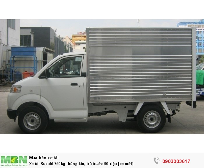 Xe tải Suzuki 750kg thùng kín, trả trước 90triệu [xe mới]
