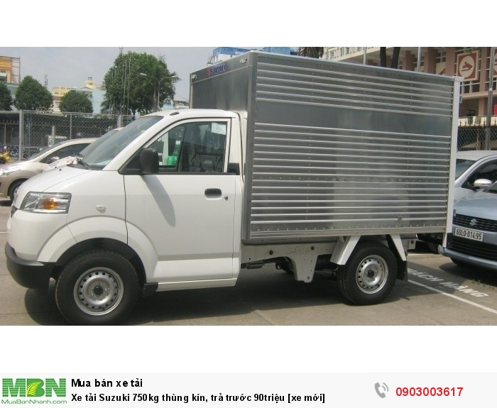 Xe tải Suzuki 750kg thùng kín, trả trước 90triệu [xe mới]