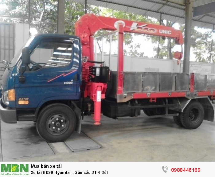 Xe tải HD99 Hyundai - Gắn cẩu 3T 4 đốt