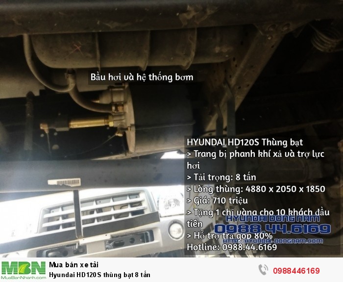 Hyundai HD120S thùng bạt 8 tấn