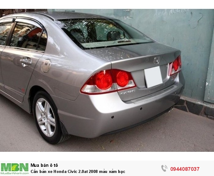 Cần bán xe Honda Civic 2.0at 2008 màu xám bạc