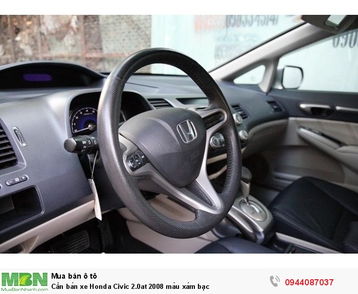 Cần bán xe Honda Civic 2.0at 2008 màu xám bạc