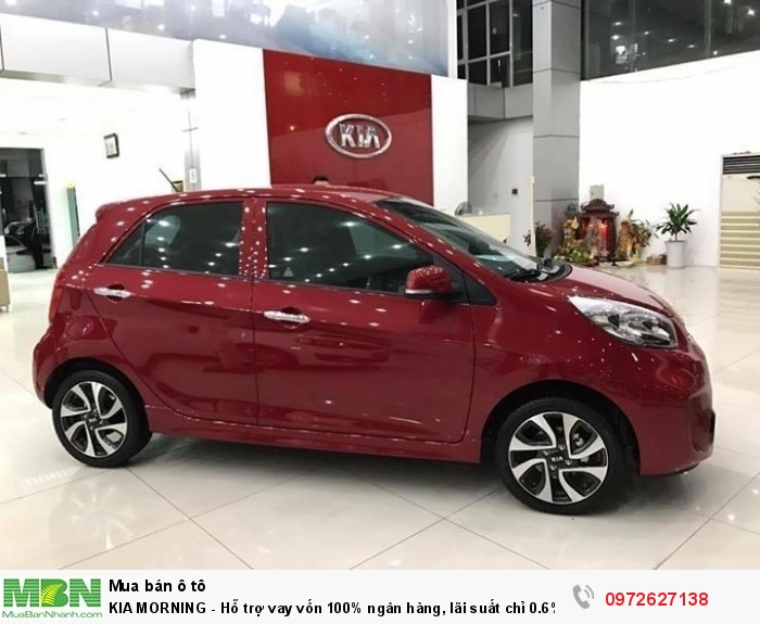 KIA MORNING - Hỗ trợ vay vốn 100% ngân hàng, lãi suất chỉ 0.6%/ tháng