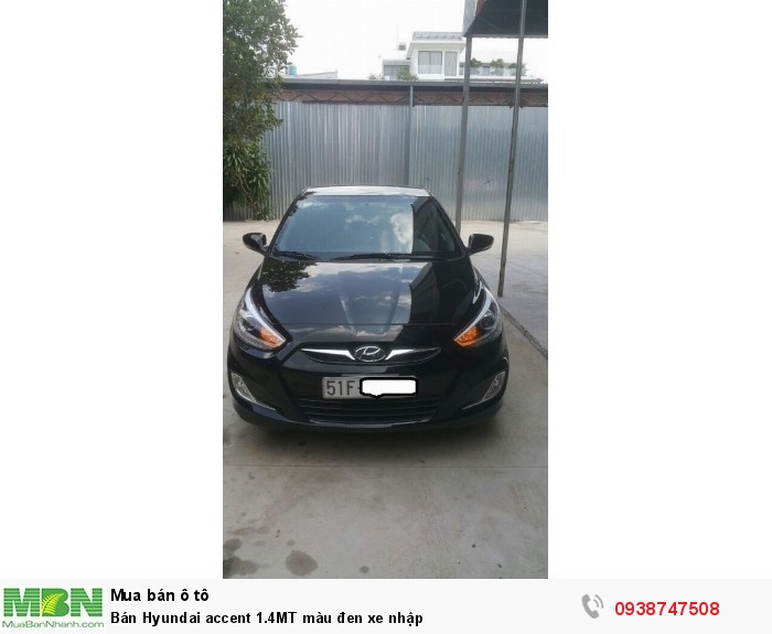 Bán Hyundai accent 1.4MT màu đen xe nhập