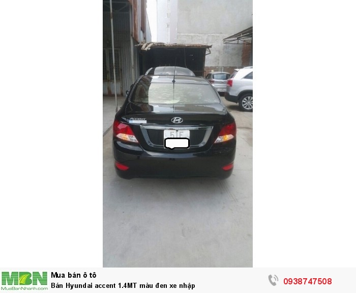 Bán Hyundai accent 1.4MT màu đen xe nhập