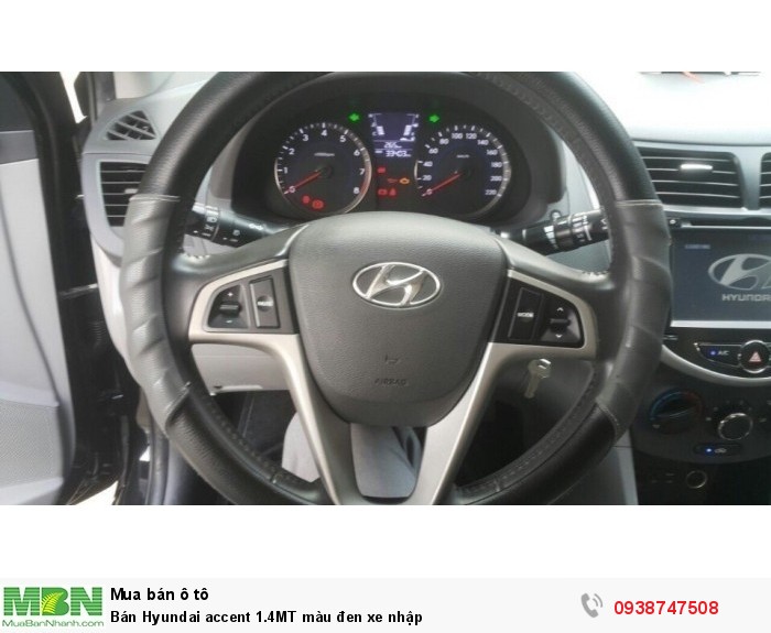 Bán Hyundai accent 1.4MT màu đen xe nhập