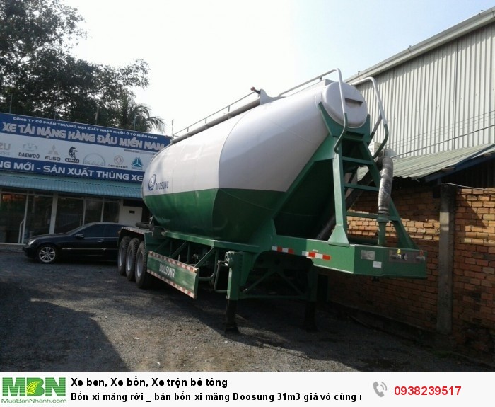 Bồn xi măng rời, bán bồn xi măng Doosung 31m3 giá vô cùng rẻ