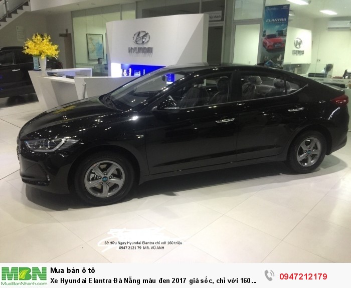 Xe Hyundai Elantra Đà Nẵng màu đen 2017 giá sốc, chỉ với 160 triệu rẻ nhất thị trường