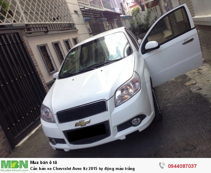 Cần bán xe Chevrolet Aveo ltz 2015 tự động màu trắng