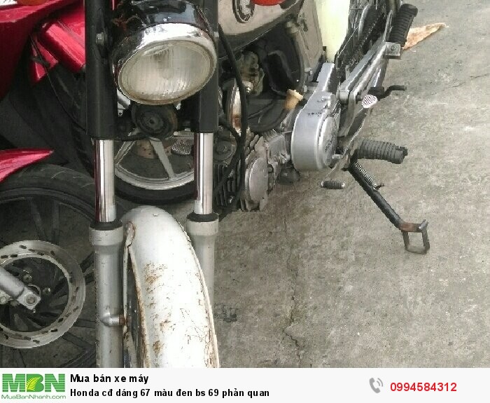 Honda cđ dáng 67 màu đen bs 69 phản quan