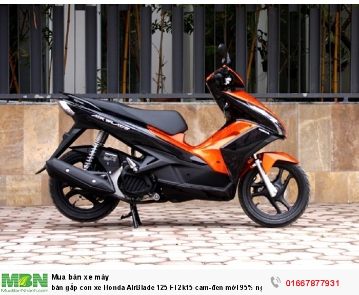 bán gấp con xe Honda AirBlade 125 Fi 2k15 cam-đen mới 95% nguyên zin
