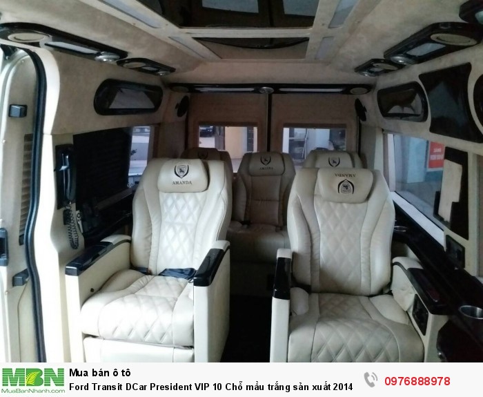 Ford Transit DCar President VIP 10 Chỗ mầu trắng sản xuất 2014, đăng ký 2015