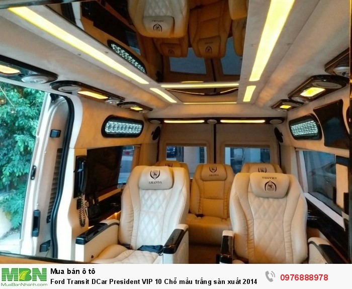 Ford Transit DCar President VIP 10 Chỗ mầu trắng sản xuất 2014, đăng ký 2015