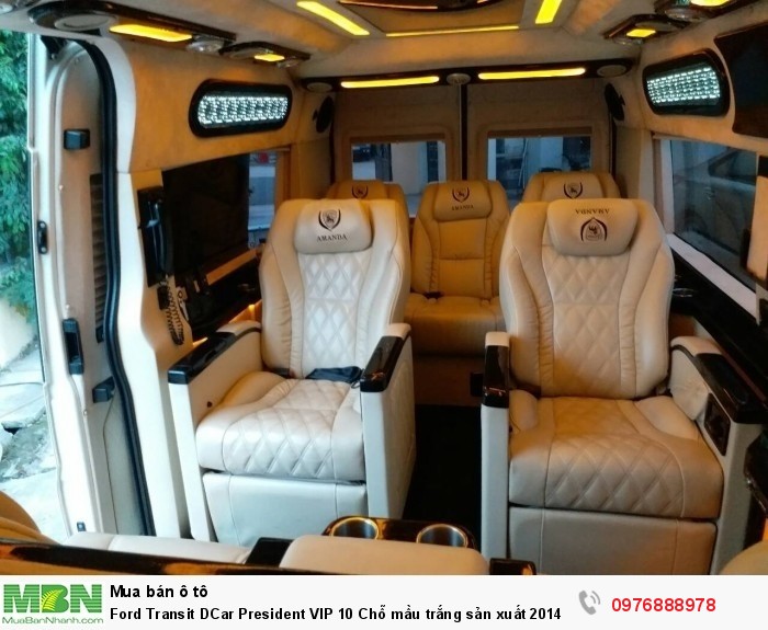 Ford Transit DCar President VIP 10 Chỗ mầu trắng sản xuất 2014, đăng ký 2015