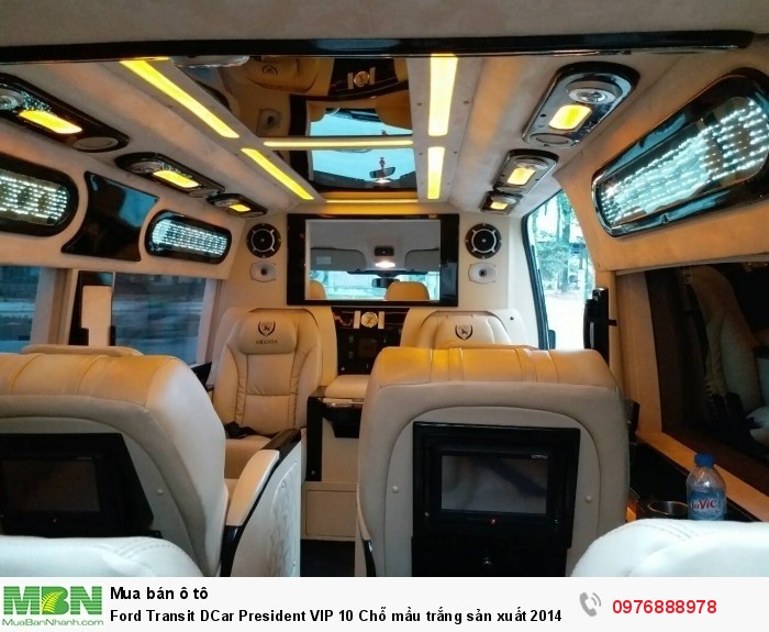 Ford Transit DCar President VIP 10 Chỗ mầu trắng sản xuất 2014, đăng ký 2015