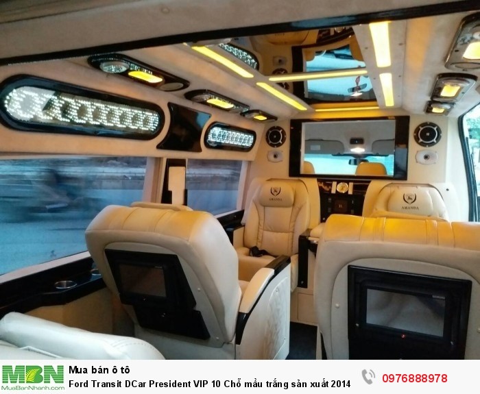 Ford Transit DCar President VIP 10 Chỗ mầu trắng sản xuất 2014, đăng ký 2015