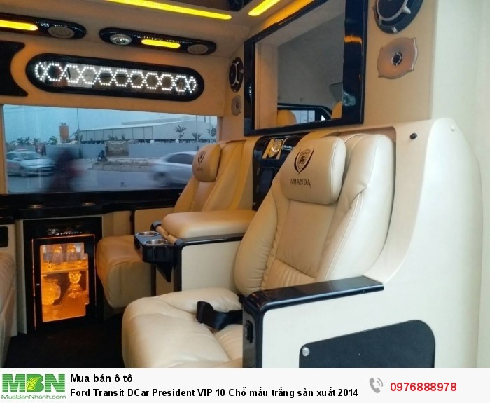 Ford Transit DCar President VIP 10 Chỗ mầu trắng sản xuất 2014, đăng ký 2015