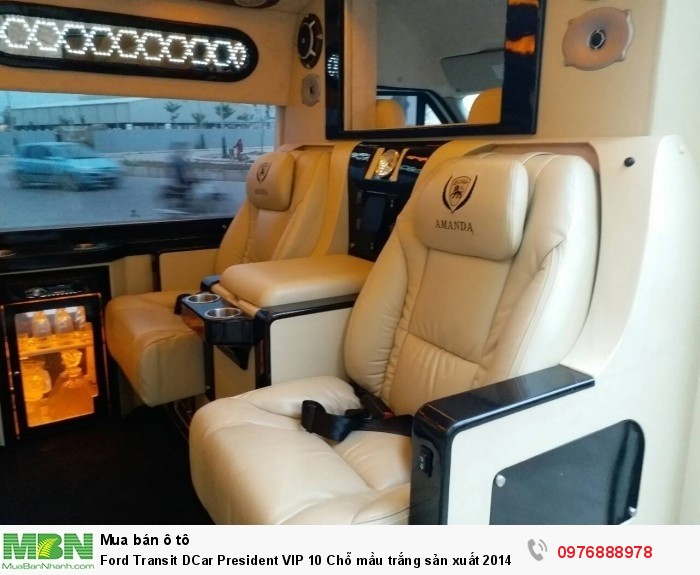 Ford Transit DCar President VIP 10 Chỗ mầu trắng sản xuất 2014, đăng ký 2015