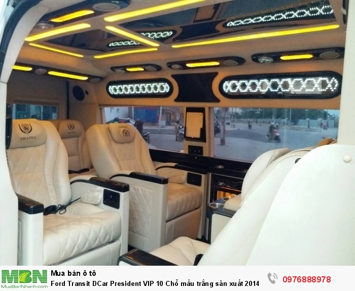 Ford Transit DCar President VIP 10 Chỗ mầu trắng sản xuất 2014, đăng ký 2015