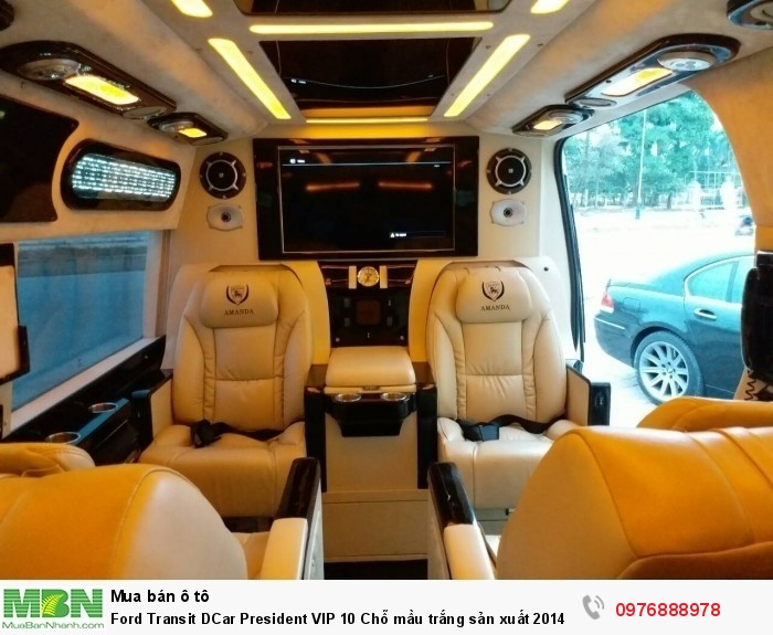 Ford Transit DCar President VIP 10 Chỗ mầu trắng sản xuất 2014, đăng ký 2015