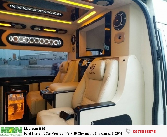 Ford Transit DCar President VIP 10 Chỗ mầu trắng sản xuất 2014, đăng ký 2015